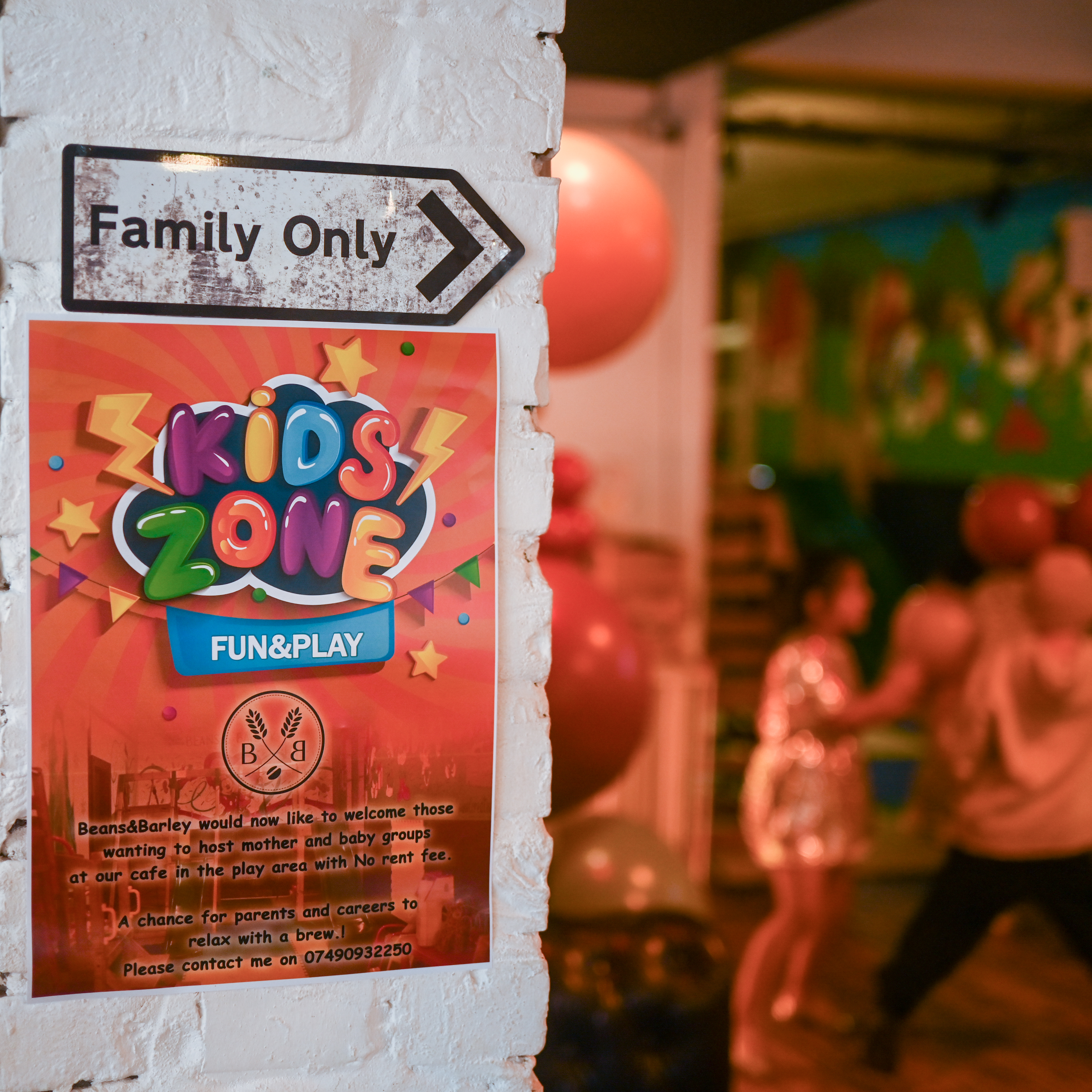 Family Only entrance with balloons leading to the Kids Zone